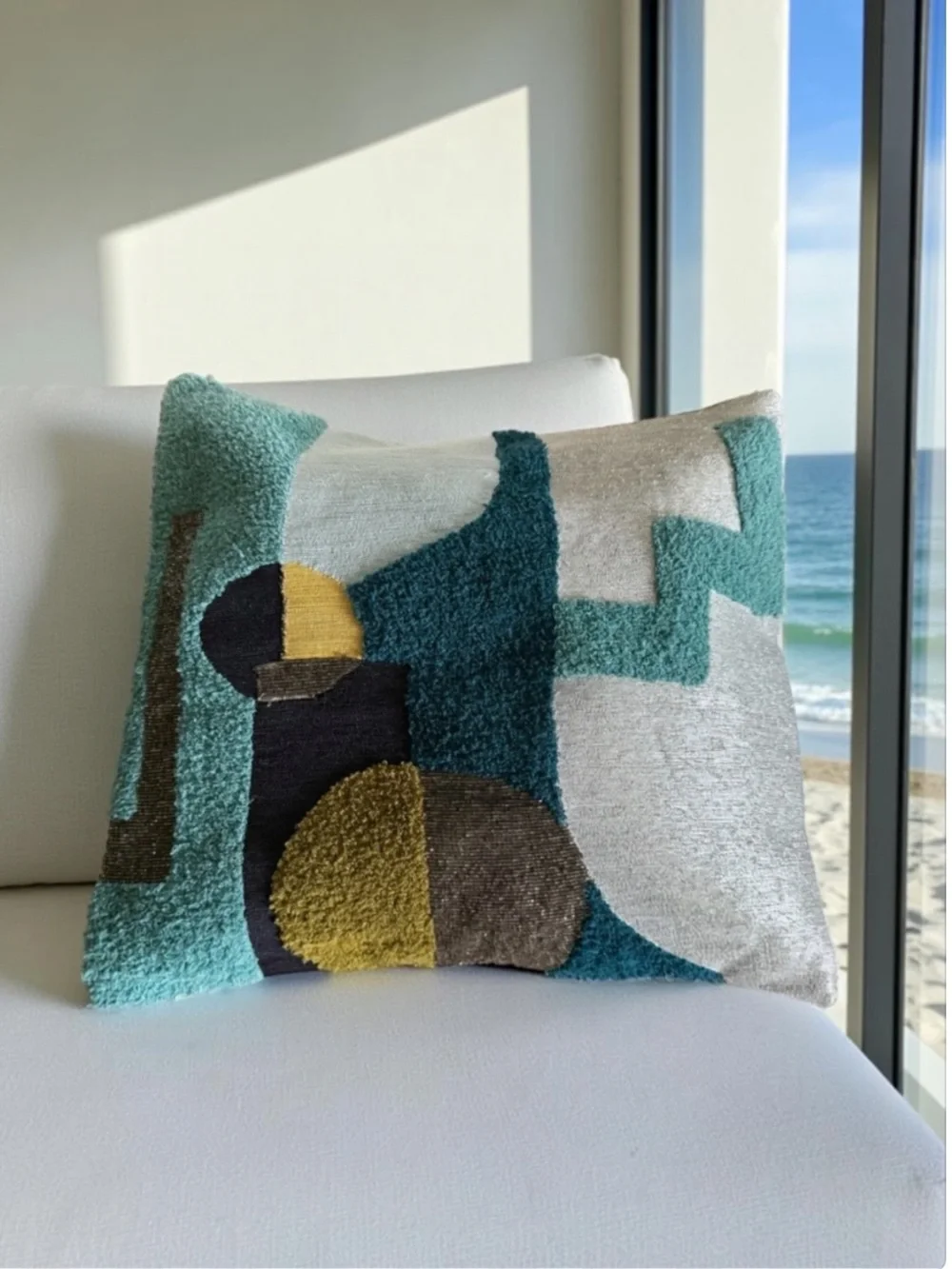 WEST ELM Handcrafted embroidered beaded metallic Pillow Cover 18in x18in